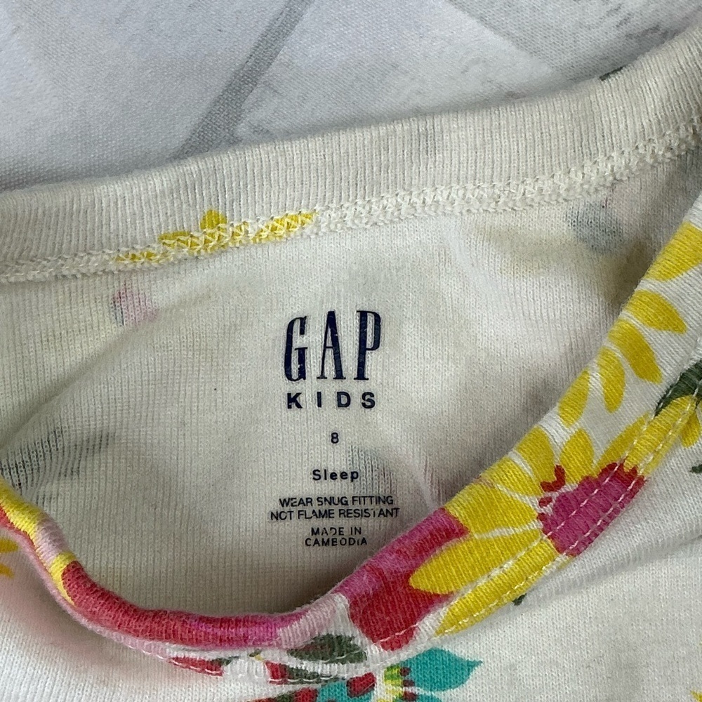 GAP Kids Floral and Unicorn Pajama Sleepwear 2 Piece Set Bundle Lot Girls Size 8 - Picture 11 of 16